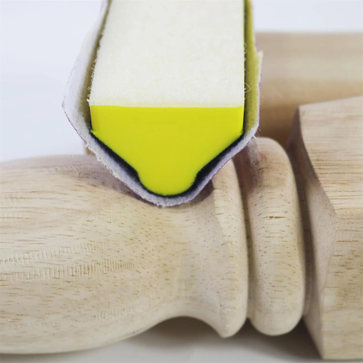9PCS Hand Sanding Blocks Set Versatile Contoured Profile Yellow Medium-Density Polyurethane Foam Convex and Concave Shapes Hook Loop Attachment for Auto Body Wood Furniture Sanding — view 7