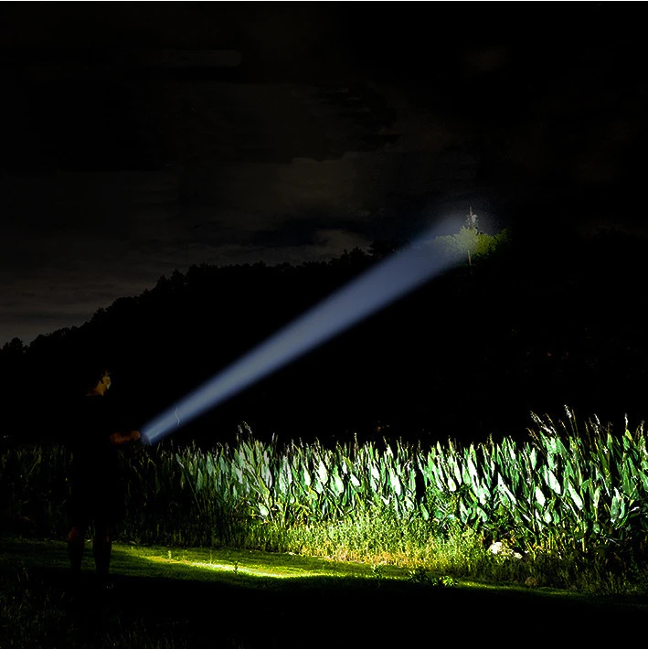 A08 Long Shoot Strong OSL Spotlight with 18650 Li-ion Battery USB Rechargeable＆Power Display LED Handheld Flashlight Home Tools — view 10