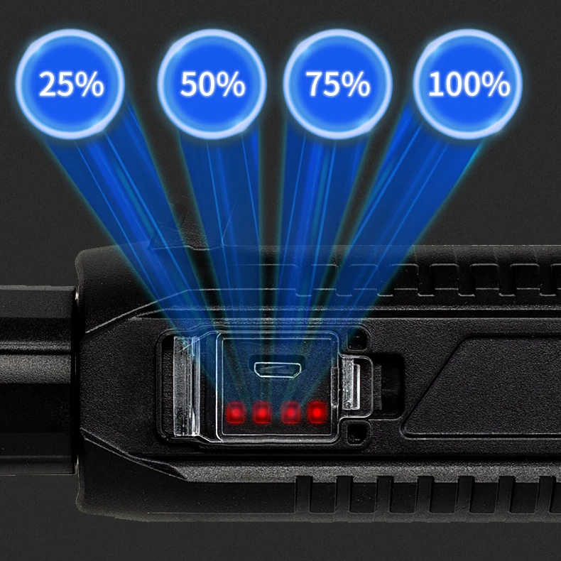 A08 Long Shoot Strong OSL Spotlight with 18650 Li-ion Battery USB Rechargeable＆Power Display LED Handheld Flashlight Home Tools — view 8