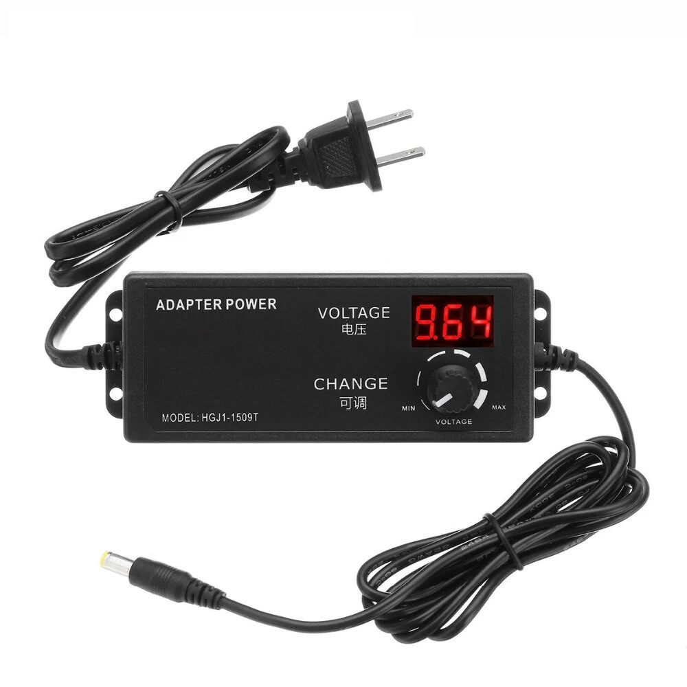 AC/DC Adjustable Power Adapter Supply 4-24V 2.5A 60W Speed Control Volt Display EU/US/AU/UK Plug — Pricio