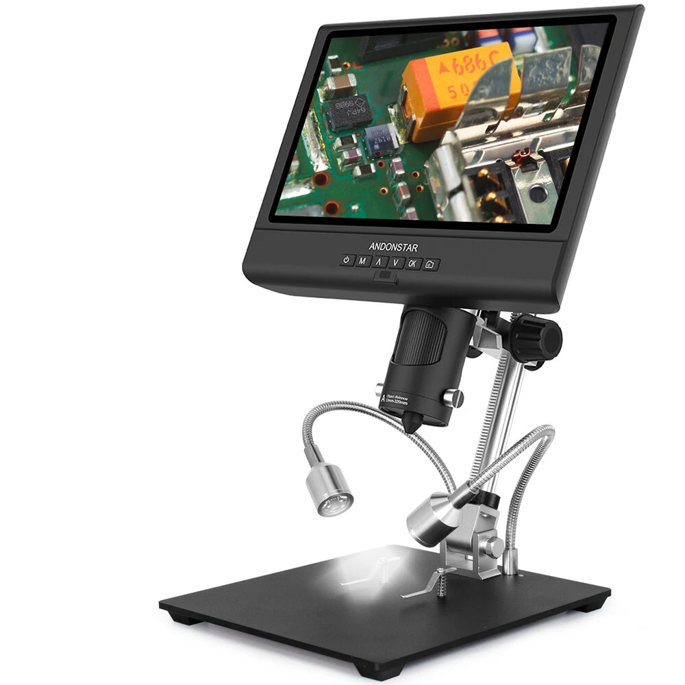AD209 10" Digital Microscope 3X-200X Magnification 1080P adjustable LCD display for soldering Microscope Repai — view 2