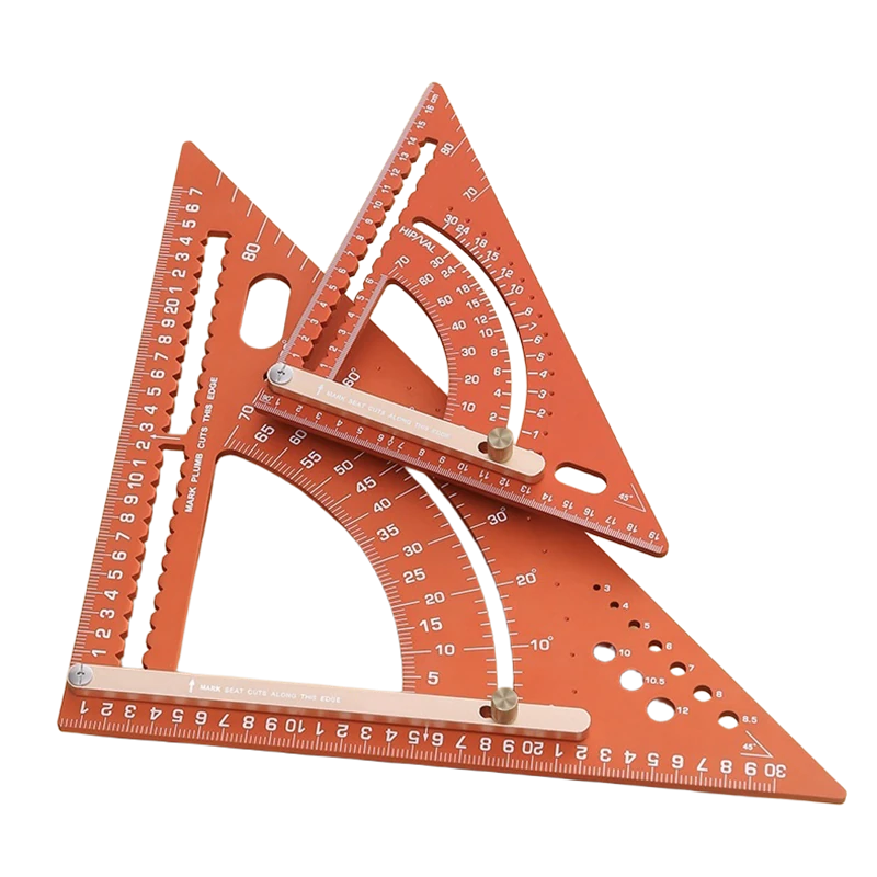 Adjustable Aluminum Alloy Triangle Ruler Multi-Functional Protractor Angle Measuring Tool Laser Engraved Scale Circle Drawing Tool — view 2