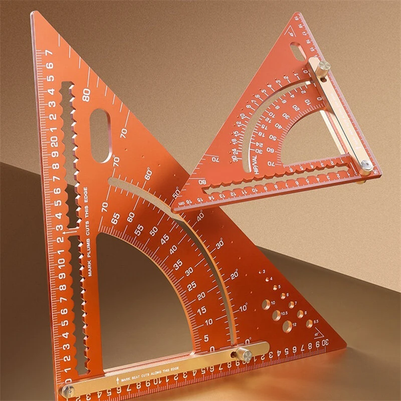 Adjustable Aluminum Alloy Triangle Ruler Multi-Functional Protractor Angle Measuring Tool Laser Engraved Scale Circle Drawing Tool — view 3