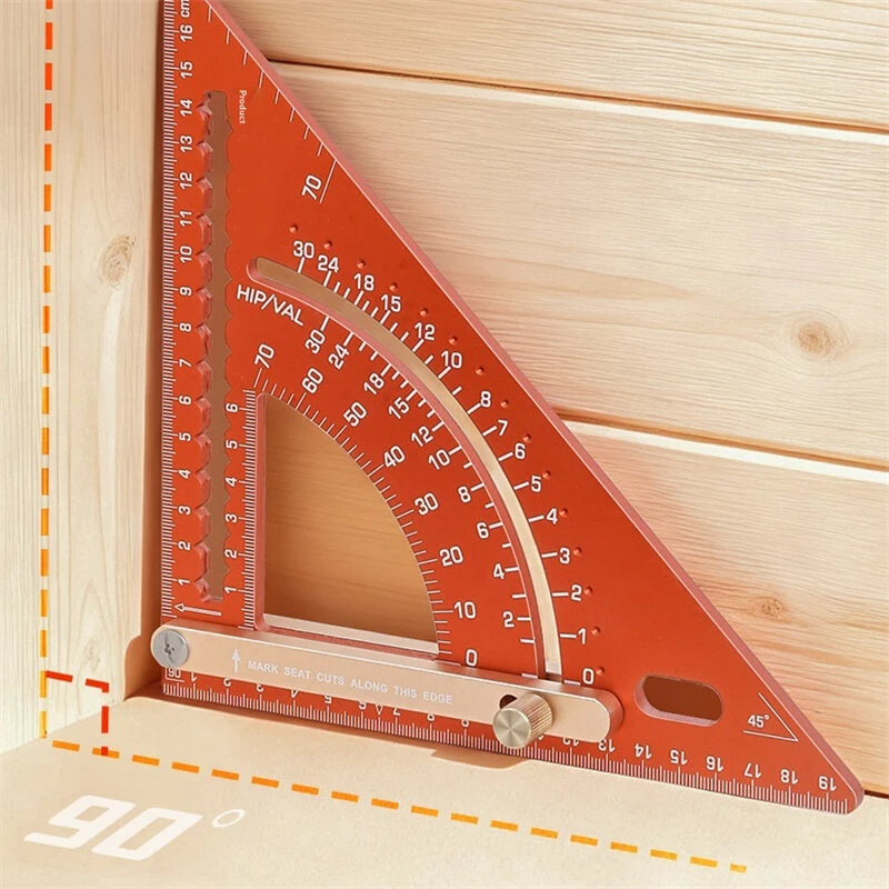Adjustable Aluminum Alloy Triangle Ruler Multi-Functional Protractor Angle Measuring Tool Laser Engraved Scale Circle Drawing Tool — view 5
