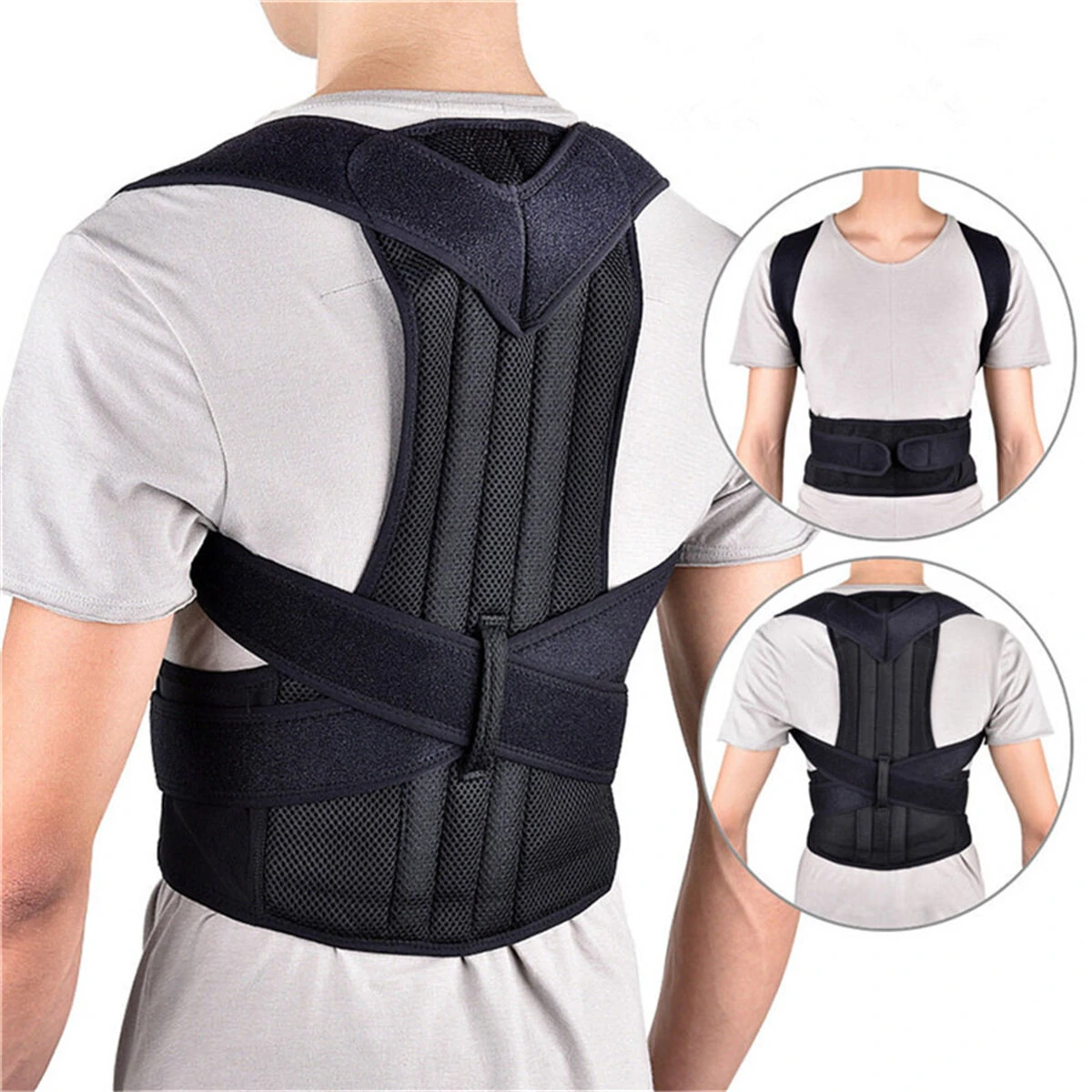Adjustable Back Support Belt Back Posture Corrector Shoulder Lumbar Spine Support Back Protector — Pricio