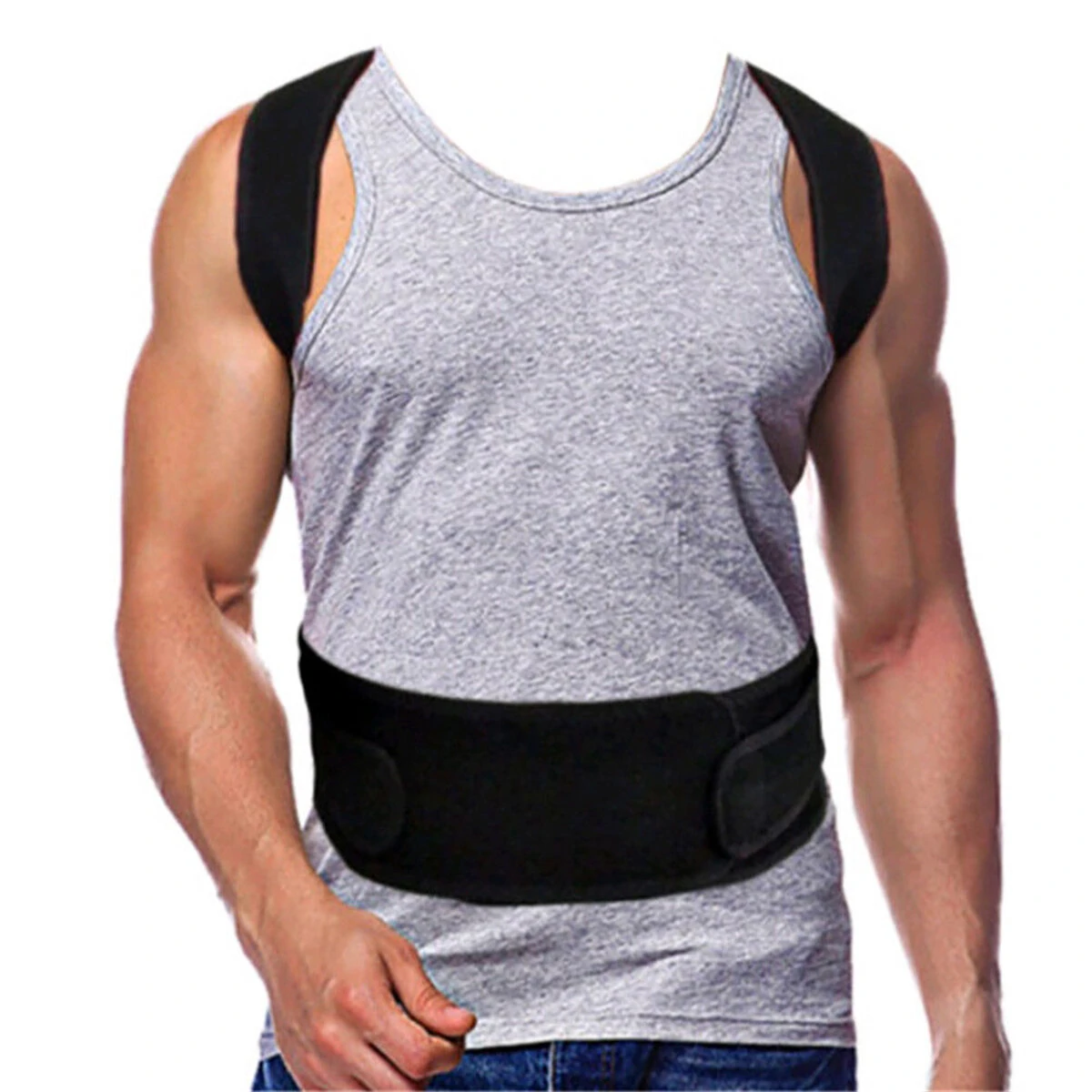Adjustable Back Support Belt Back Posture Corrector Shoulder Lumbar Spine Support Back Protector — view 5
