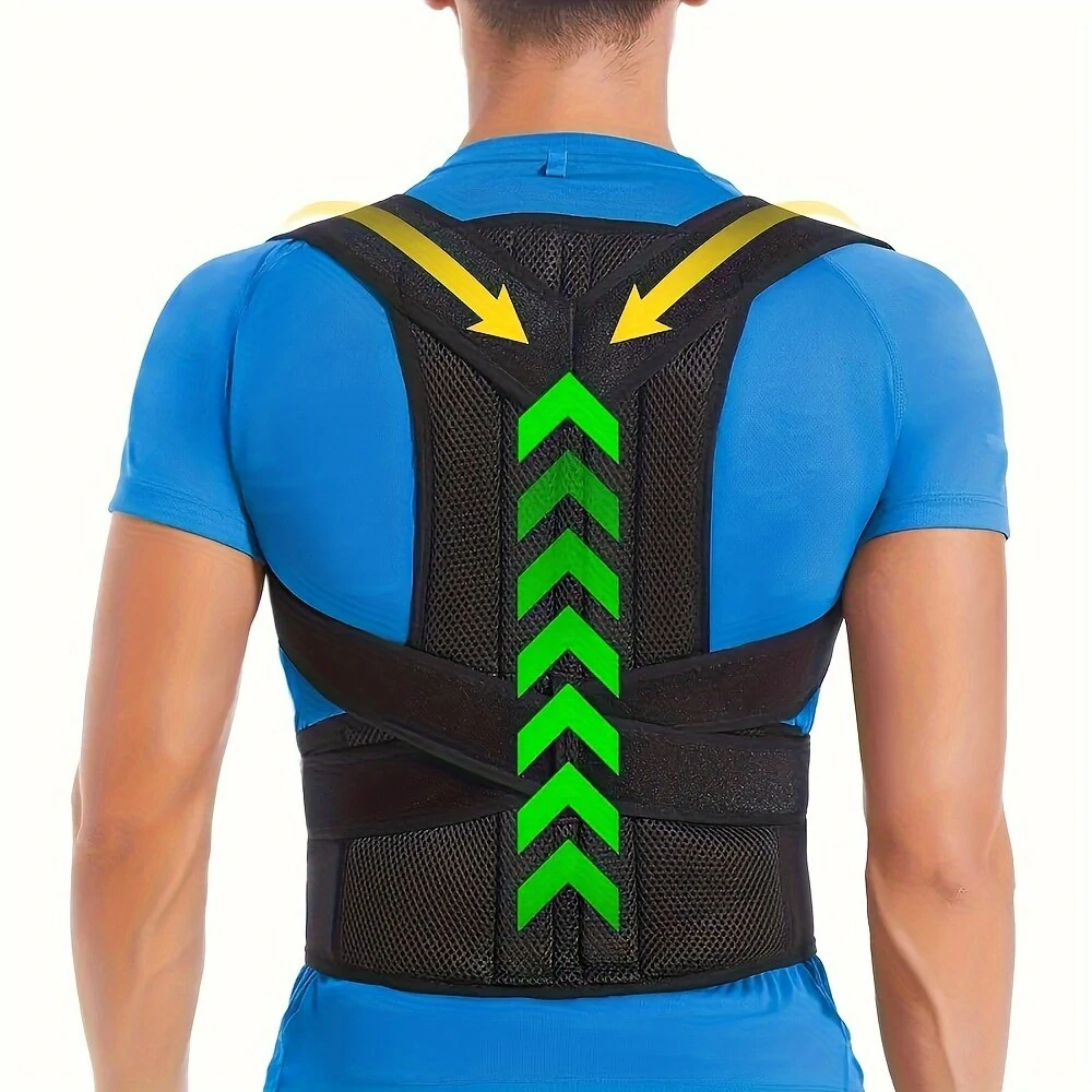 Adjustable Back Support Belt Back Posture Corrector Shoulder Lumbar Spine Support Back Protector — image 1