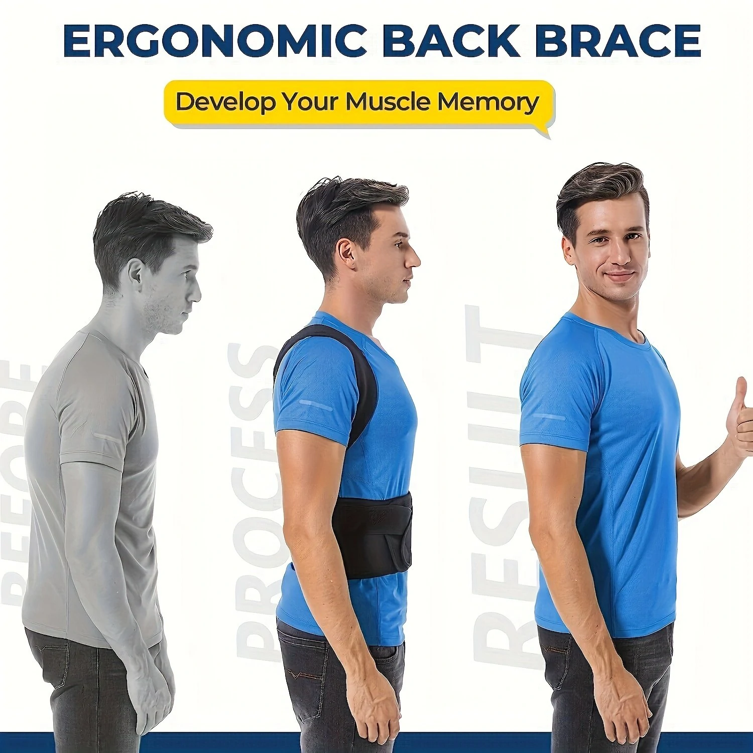 Adjustable Back Support Belt Back Posture Corrector Shoulder Lumbar Spine Support Back Protector — view 4