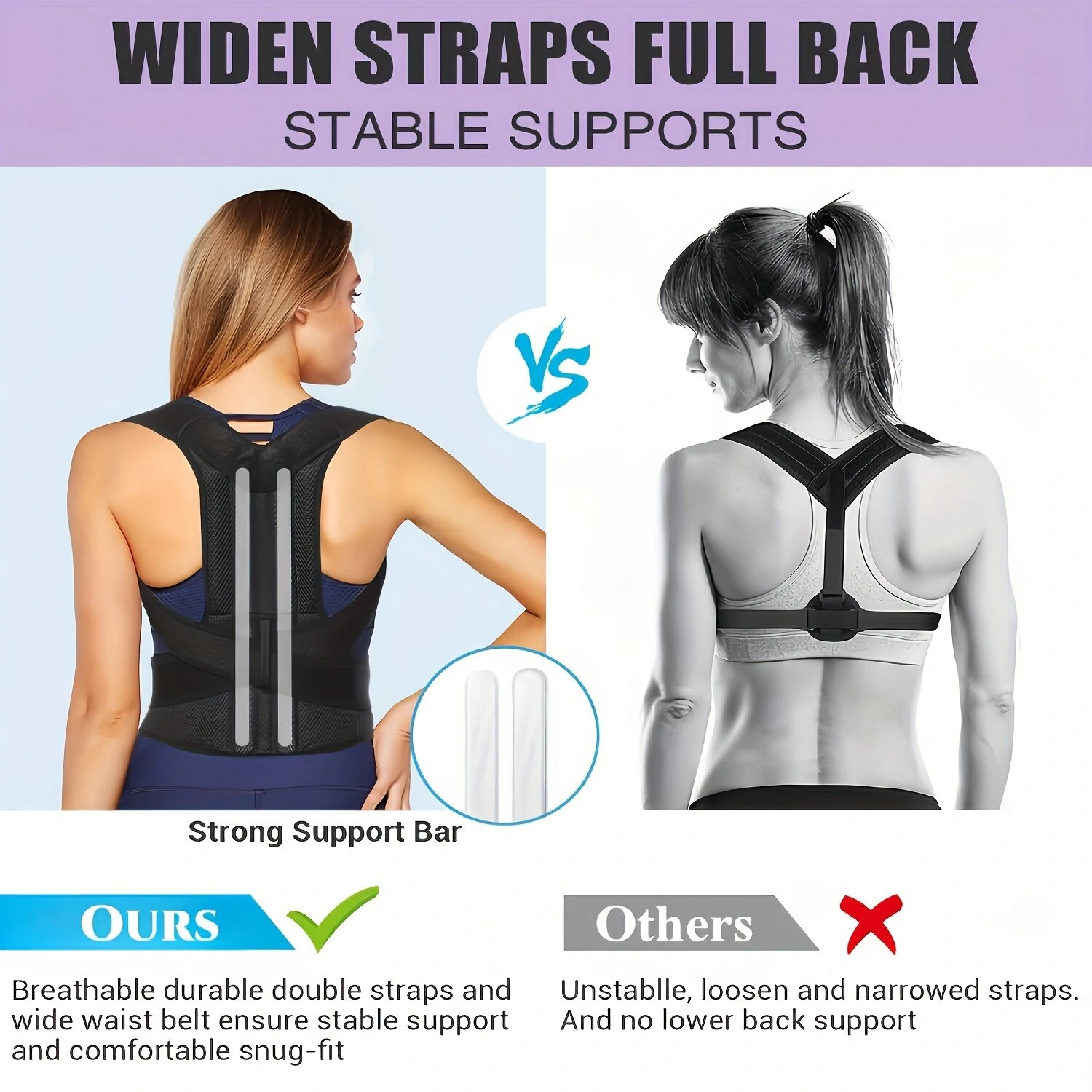 Adjustable Back Support Belt Back Posture Corrector Shoulder Lumbar Spine Support Back Protector — view 6