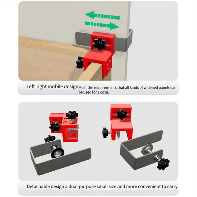Adjustable Drawer Front Panel Installation Clamps Cabinet Hardware Jig Metal Cabinet Positioning Tool for Precise Fast Panel Fixing Woodworking Assembly — view 7
