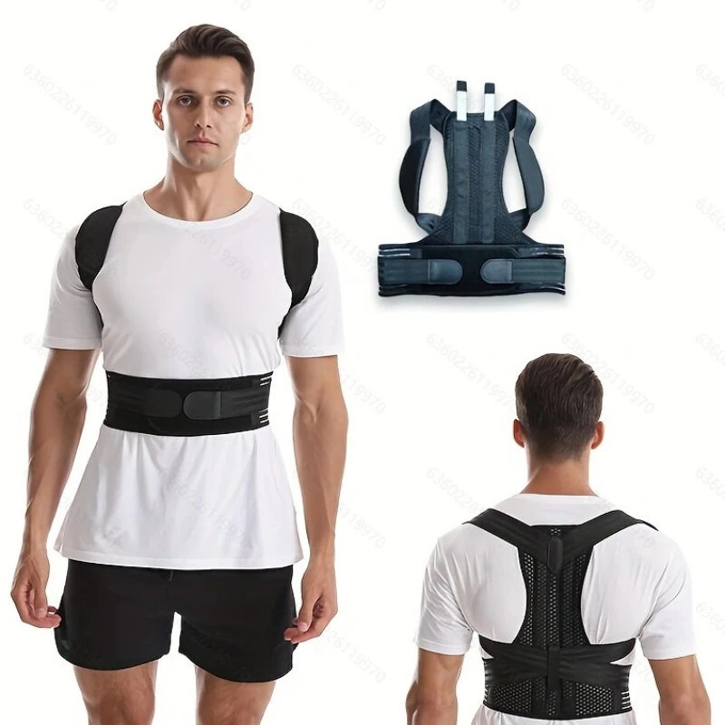 Adjustable Posture Corrector Fitness Back Support Shoulder Lumbar Brace Support Adjustable Belt Comfortable Corrector Belt — Pricio
