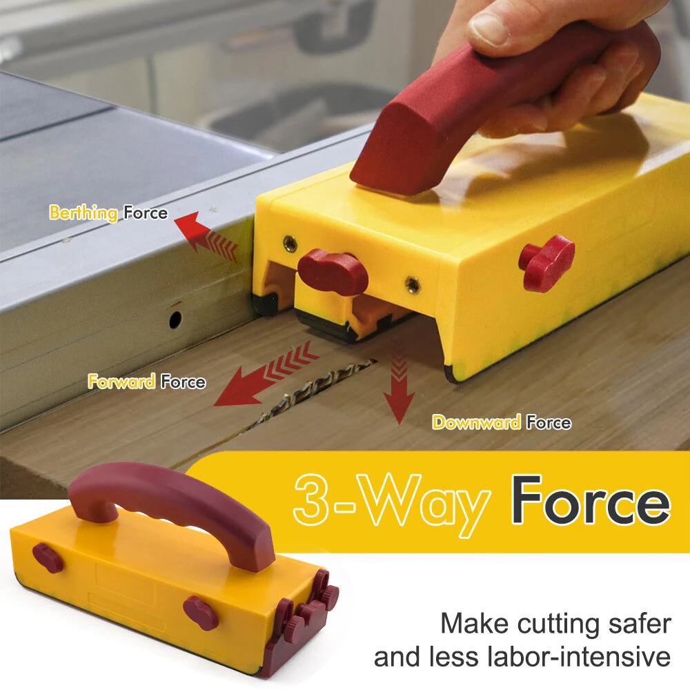Adjustable Table Saw Pushblock Cuts Safe for Widgets Difficult Cut for Table Saws / Router Tables / Band Saws / Jointers — view 4