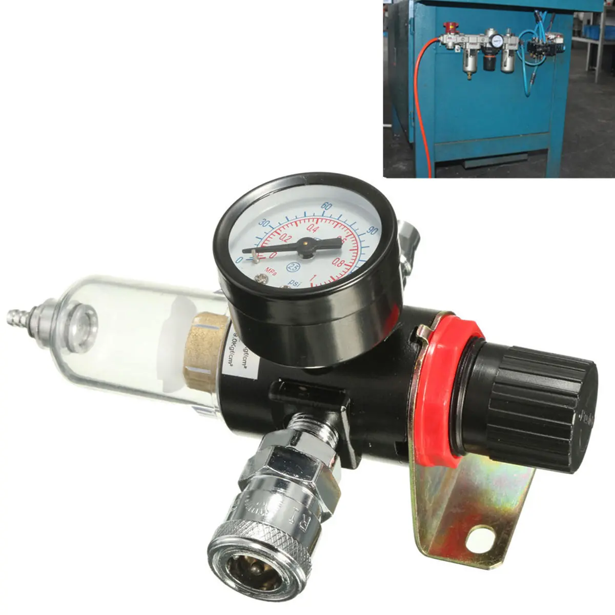 AFR-2000 1/4 Inch Air Compressor Filter Water Separator Trap Tools Kit With Regulator Gauge — view 5