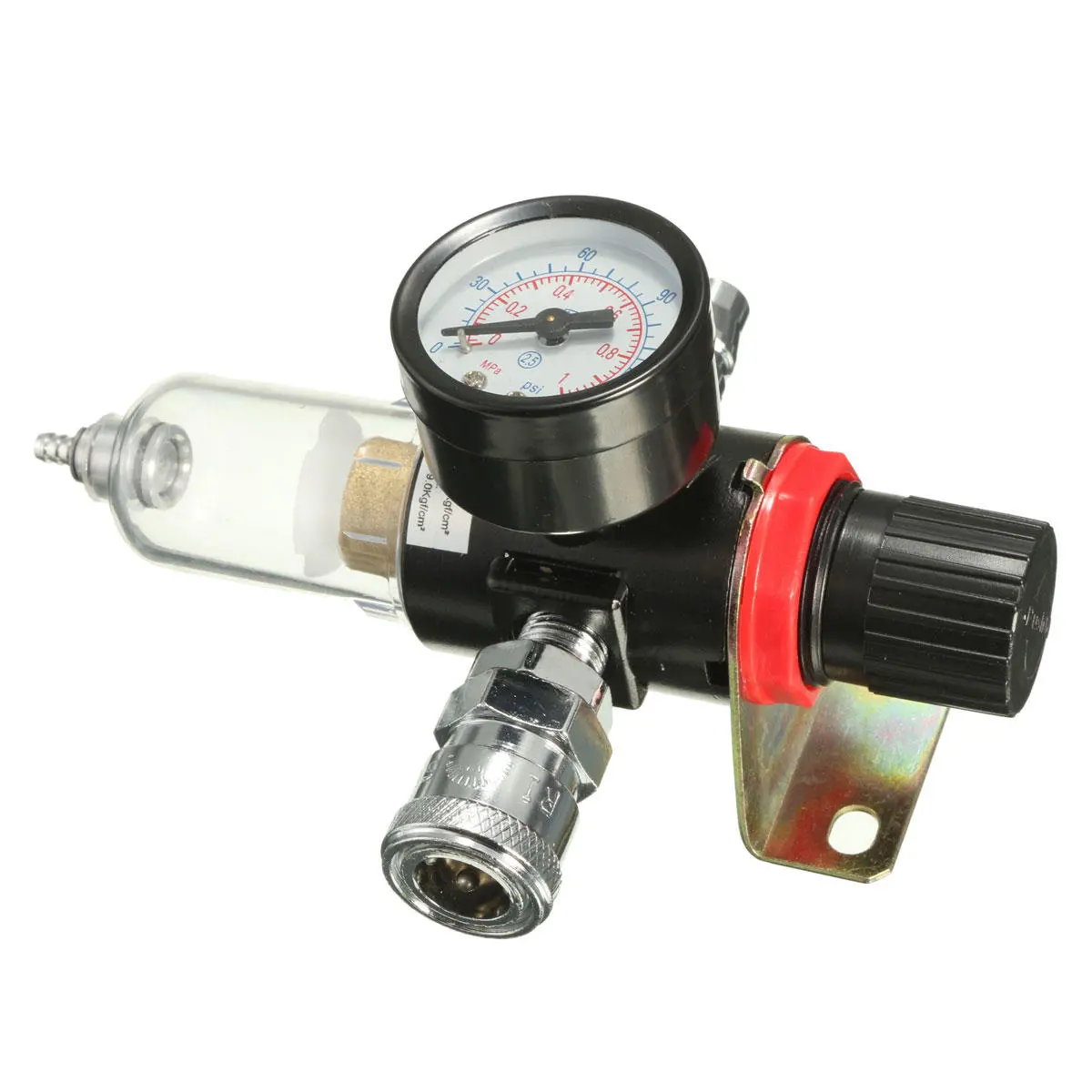 AFR-2000 1/4 Inch Air Compressor Filter Water Separator Trap Tools Kit With Regulator Gauge — view 9