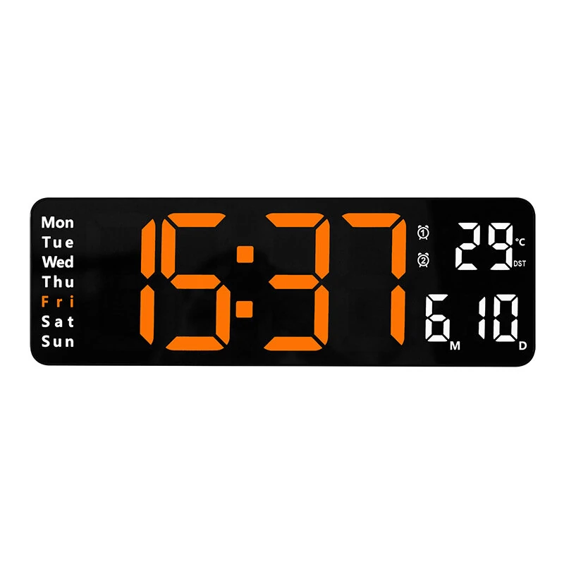 AGSIVO 13 Inch Digital Wall Clock Large LED Display with Remote Control / Automatic Brightness / Indoor Temperature / Date / Week / 12/24H For Home Office Classroom — view 8
