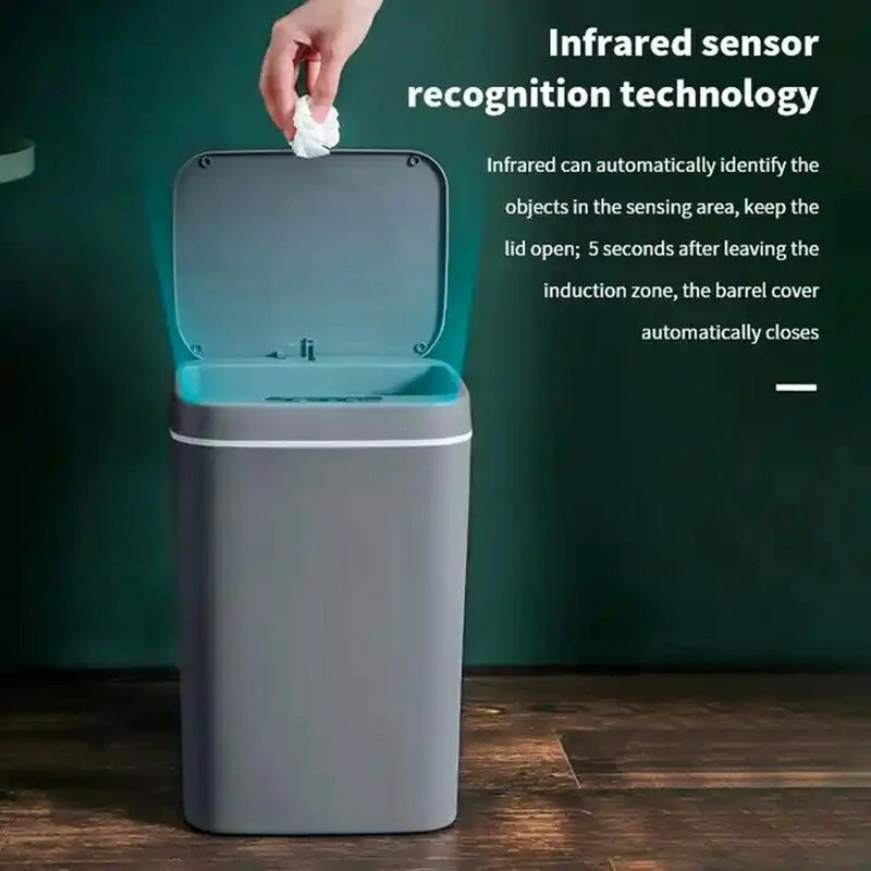 AGSIVO 16L Smart Induction Touchless Trash Can Waste Bin With Motion Sensor and Rechargeable Battery For Kitchen Bedroom Bathroom Office — view 3