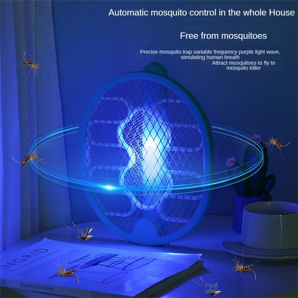 AGSIVO 3 In 1 3000V Cordless Rechargeable Electric Mosquito Bug Zapper Foldable Handheld Mosquito Killing Lamp — view 4