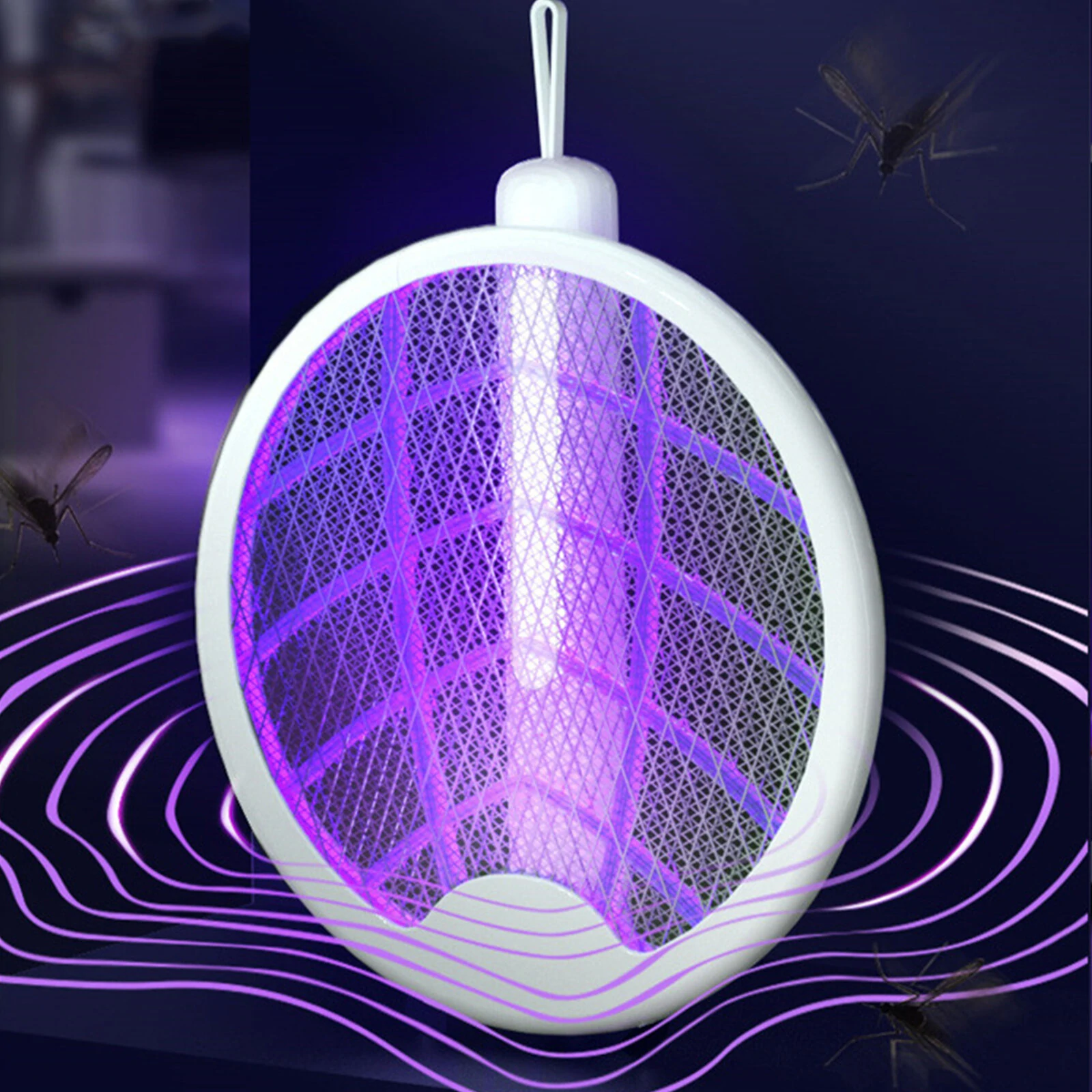 AGSIVO 3 In 1 3000V Cordless Rechargeable Electric Mosquito Bug Zapper Foldable Handheld Mosquito Killing Lamp Fly Trap — view 5