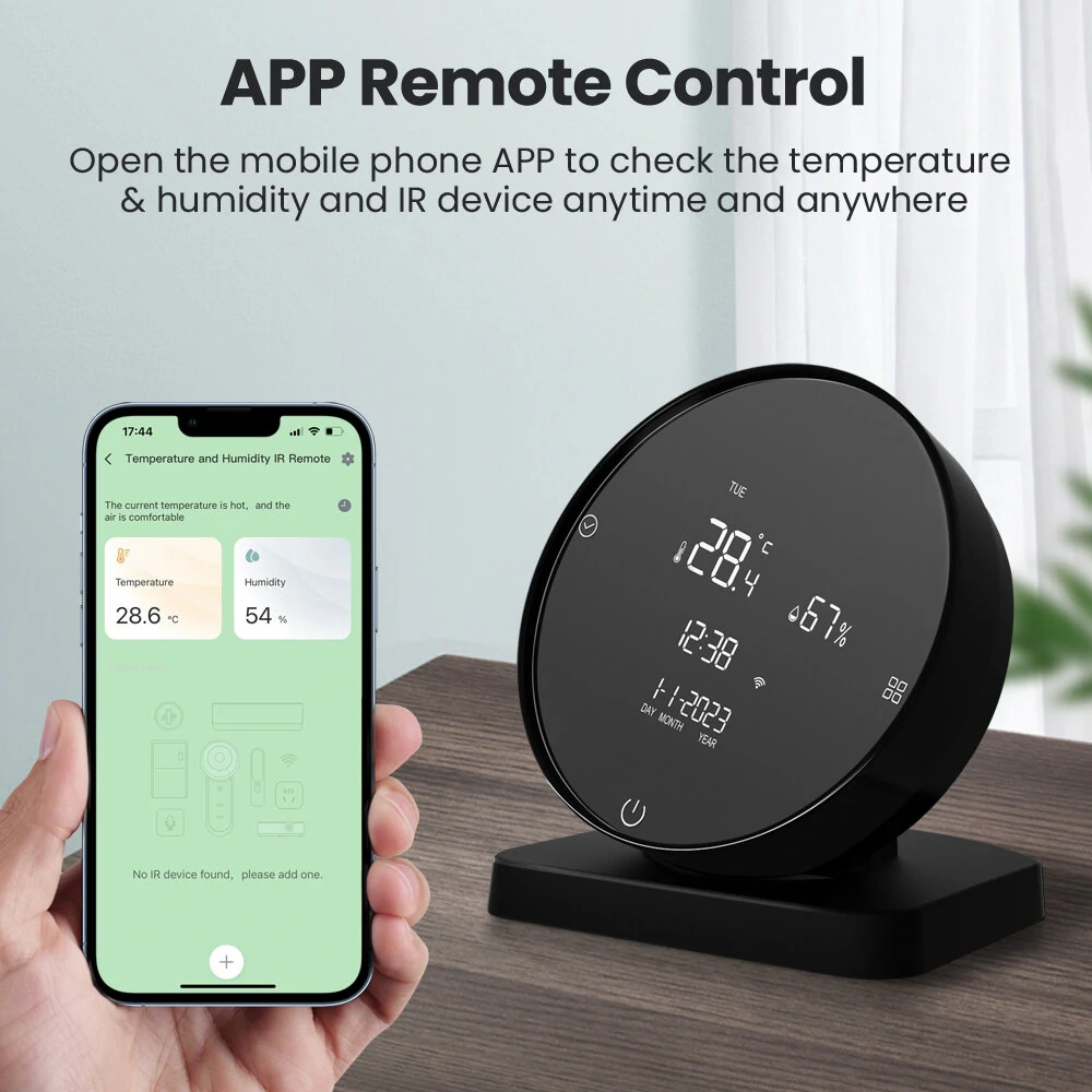 AGSIVO 3 In 1 Tuya Wifi Infrared IR Remote Controller Alarm Clock Temperature and Humidity Sensor Compatible with Alexa & Google Home — view 4