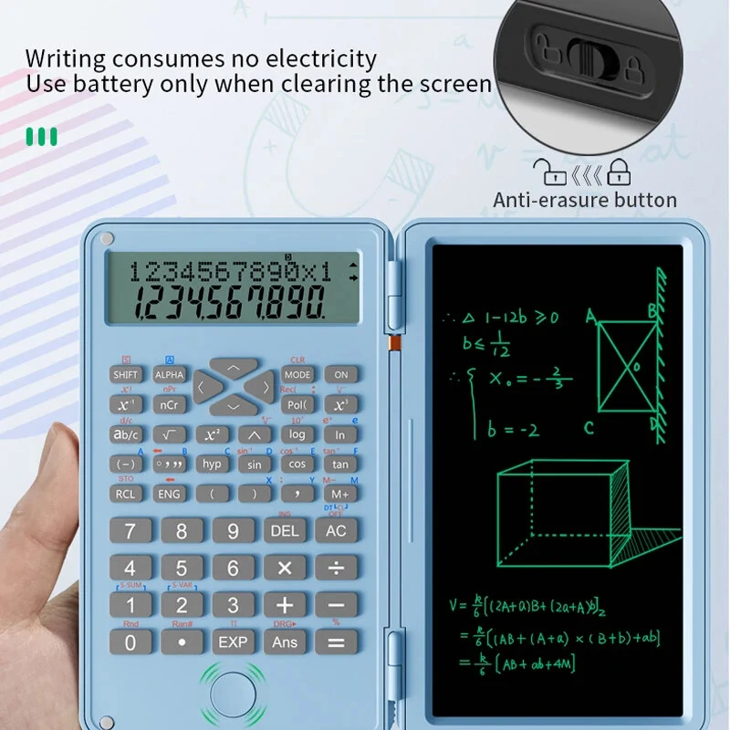 AGSIVO 6 Inches Scientific Calculator with LCD Writing Tablet and 240 Functions Professional Calculators for School Students Office Assistant — view 6