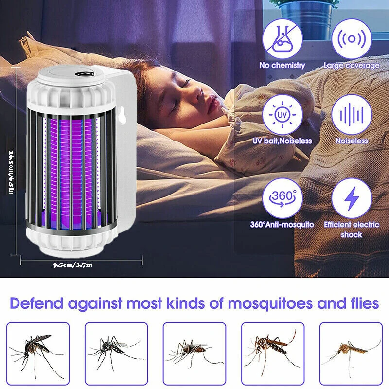 AGSIVO Cordless 3000V Electric Mosquito Bug Zapper Mosquito Killing Lamp with Rechargeable Battery for Indoor and Outdoor — view 4
