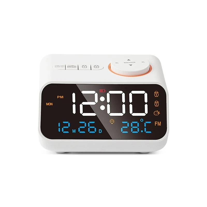 AGSIVO FM Radio Digital Alarm Clock with Dual Alarm / Snooze / Temperature Display / Date Display / Memory Function — AGSIVO