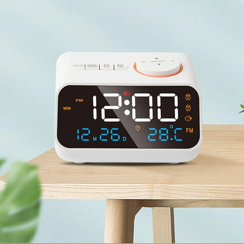 AGSIVO FM Radio Digital Alarm Clock with Dual Alarm / Snooze / Temperature Display / Date Display / Memory Function — view 5