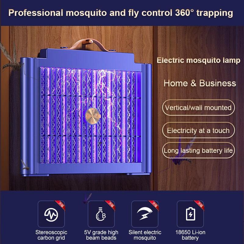 AGSIVO Large Cordless Rechargeable Electric Mosquito Bug Zapper Mosquito Killing Lamp Fly Trap with 1200mAh Rechargeable Battery For Indoors Outdoors Business — view 4