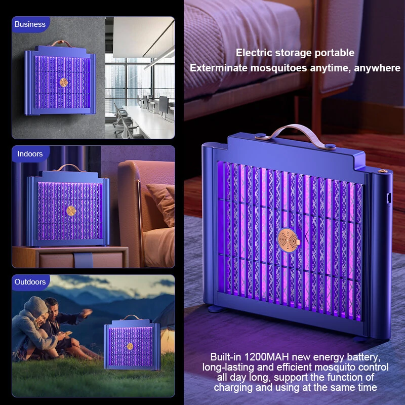 AGSIVO Large Cordless Rechargeable Electric Mosquito Bug Zapper Mosquito Killing Lamp Fly Trap with 1200mAh Rechargeable Battery For Indoors Outdoors Business — view 9