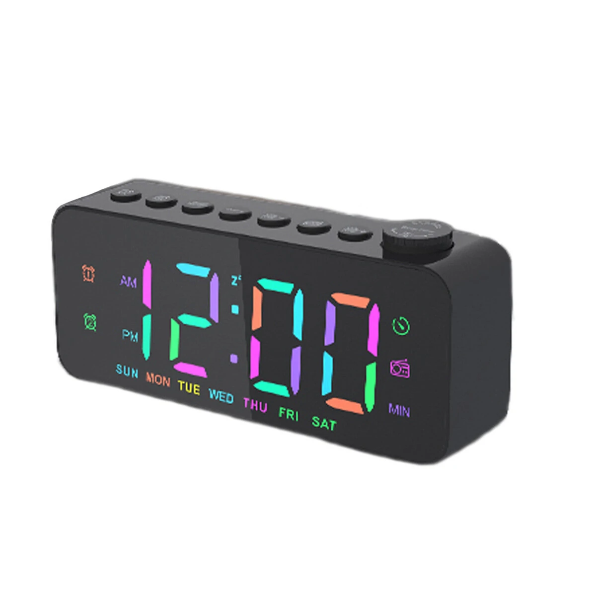 AGSIVO LED Digital Alarm Clock with FM Radio / Dual Alarm / Snooze / External USB Charging Port / Dimmable Night Light For Bedroom / Office — AGSIVO