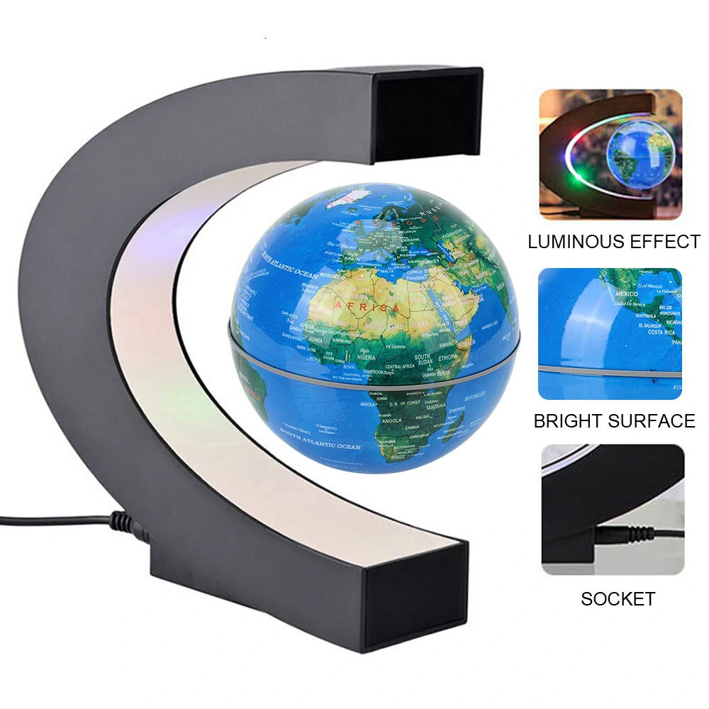 AGSIVO Magnetic Floating Levitating Globe World Map with LED light Educational Gifts for Kids Students Birthday Gifts Gadgets for Teens Christmas Gifts — view 3