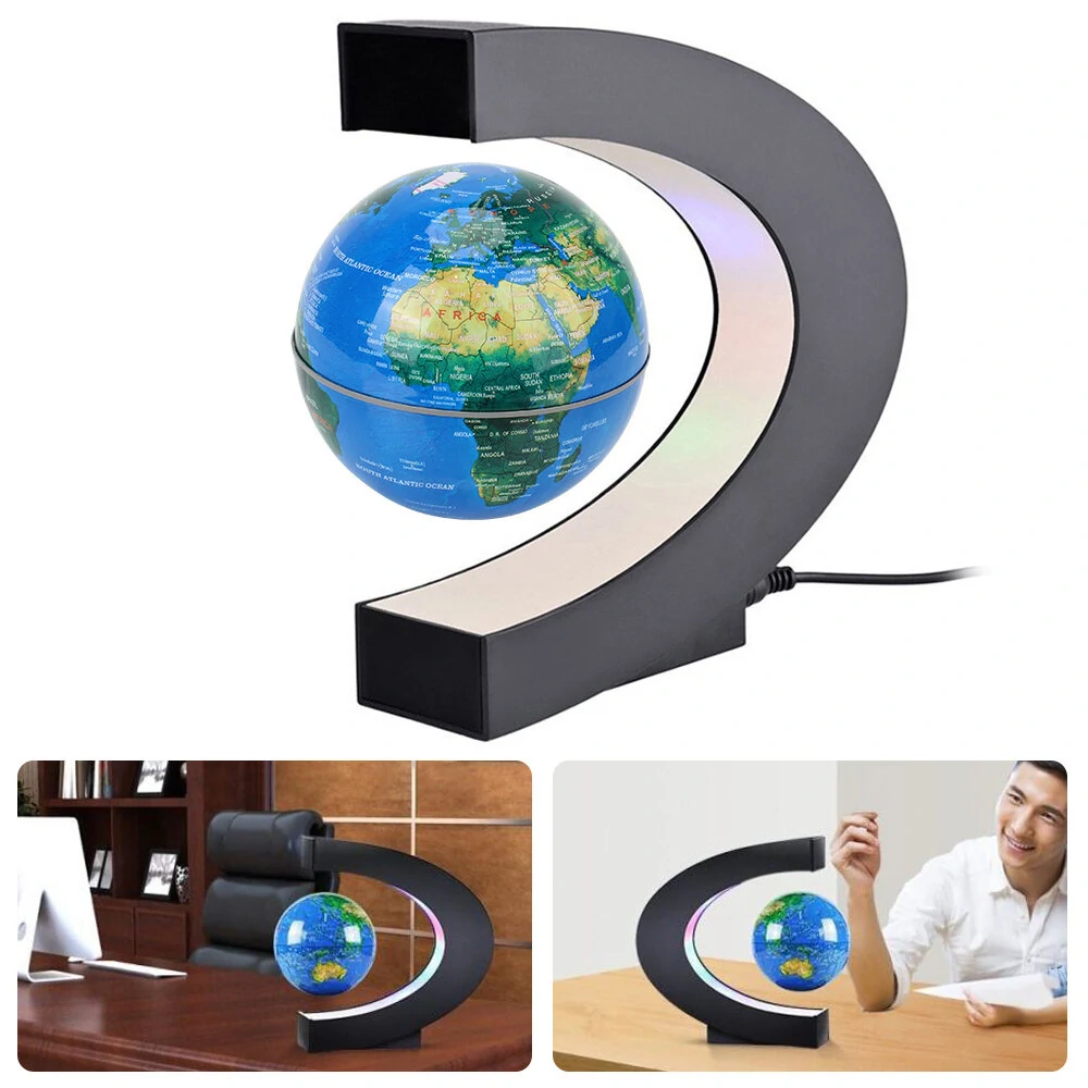 AGSIVO Magnetic Floating Levitating Globe World Map with LED light Educational Gifts for Kids Students Birthday Gifts Gadgets for Teens Christmas Gifts — view 4