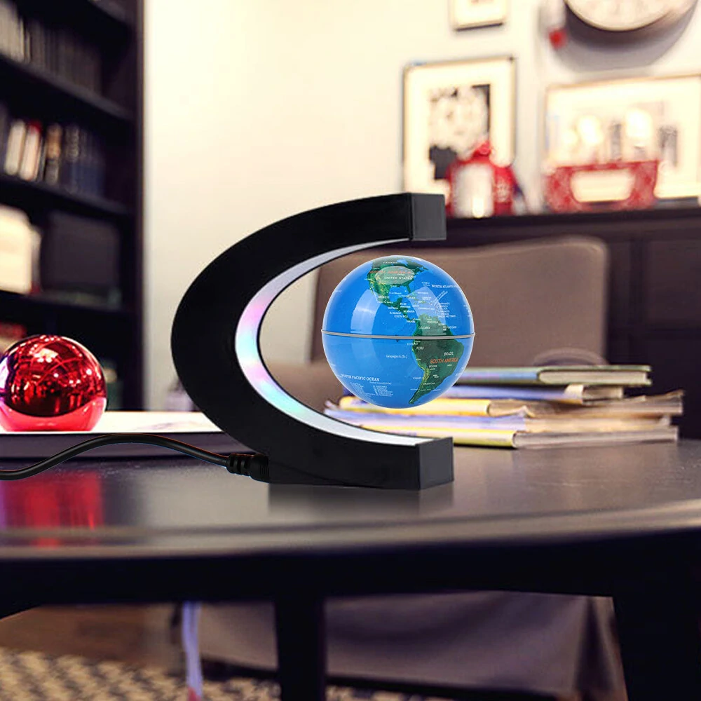 AGSIVO Magnetic Floating Levitating Globe World Map with LED light Educational Gifts for Kids Students Birthday Gifts Gadgets for Teens Christmas Gifts — view 6