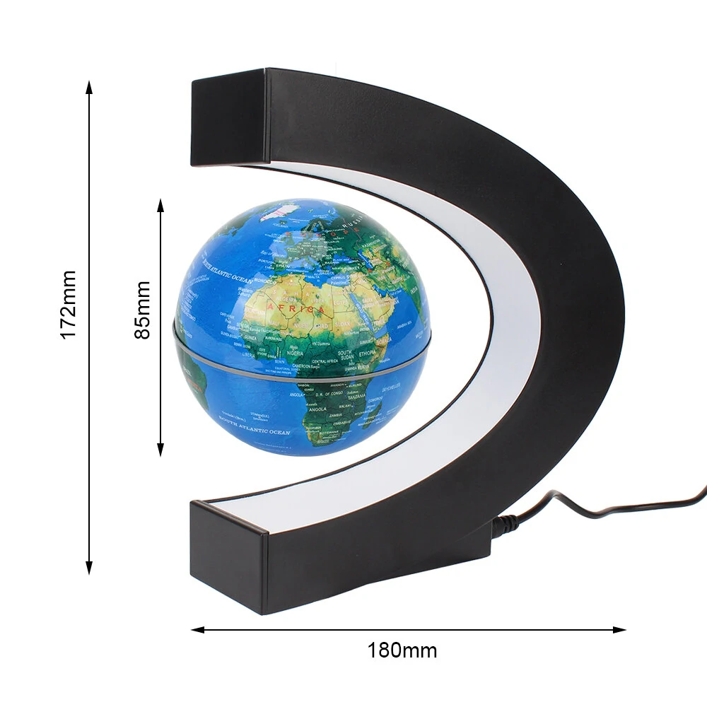 AGSIVO Magnetic Floating Levitating Globe World Map with LED light Educational Gifts for Kids Students Birthday Gifts Gadgets for Teens Christmas Gifts — view 7