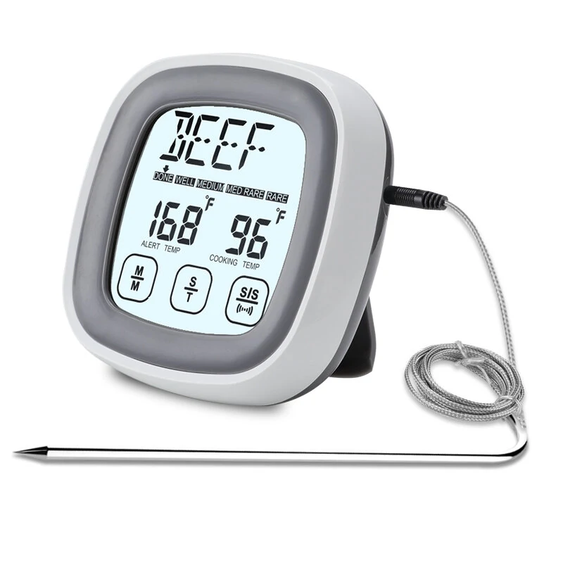 AGSIVO TS-BN53 Touch Screen Digital Meat Food Thermometer Instant Read Food Thermometer Timer Alarm for Cooking / Grilling / BBQ — AGSIVO