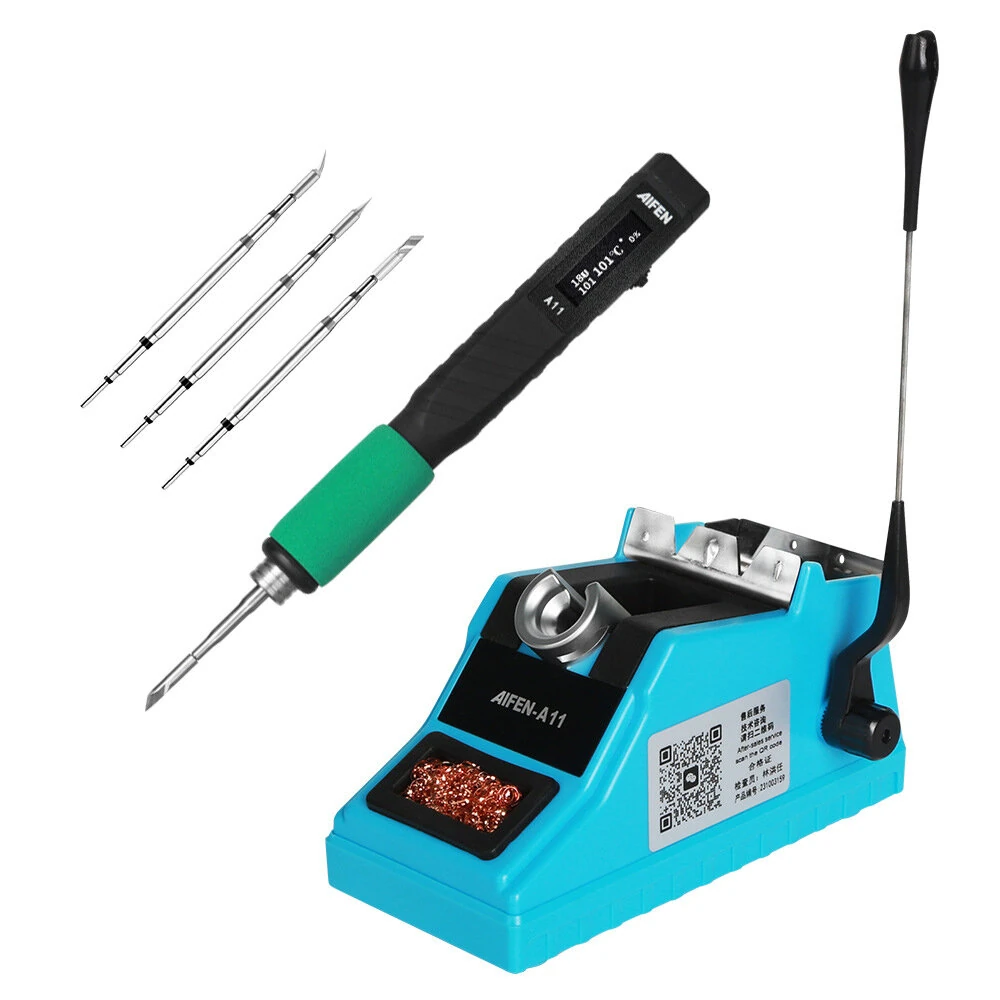 AIFEN A11 USB Portable Soldering Station 100-450°C Adjustable Temperature Type-C Interface Compatible C210 Handle Fast Charging QC3.0 PD AFC FCP Global Repair Welding Tools