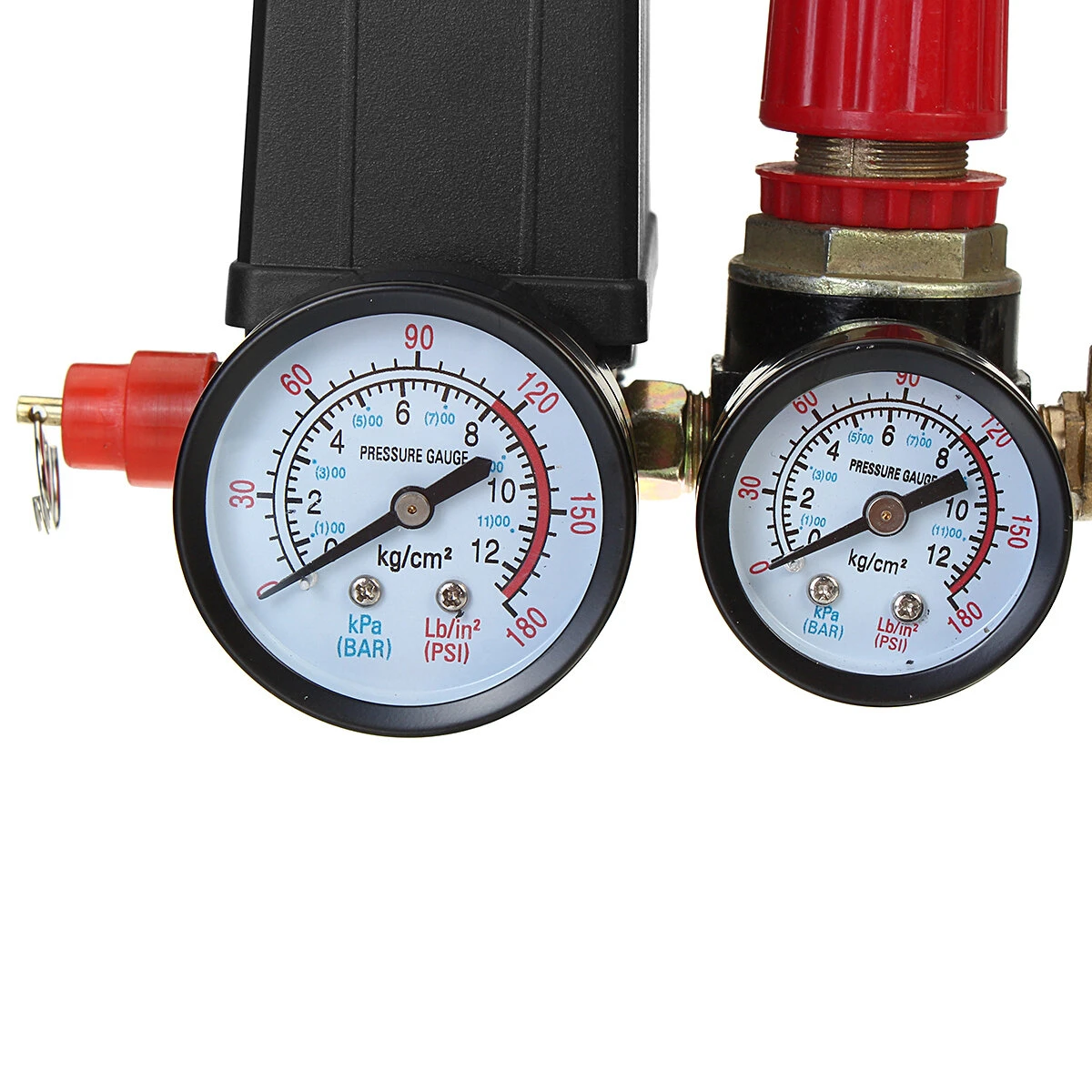 Air Compressor Pressure Switch Control Valve Regulator Gauges W/ Quick Connector — view 6