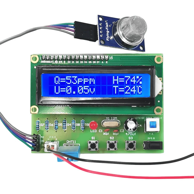 Air Quality Temperature Humidity Voltage Detection Kit Multi Gas Sensor Support MQ Series PCB Board Comprehensive Environmental Monitoring — Air