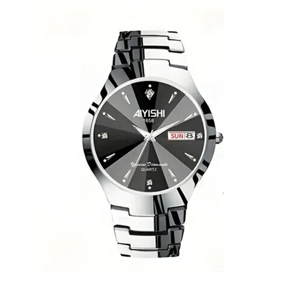 AIYISHI Men Business Watch Waterproof Automatic Quartz Watches Luminous Double Date Wristwatch