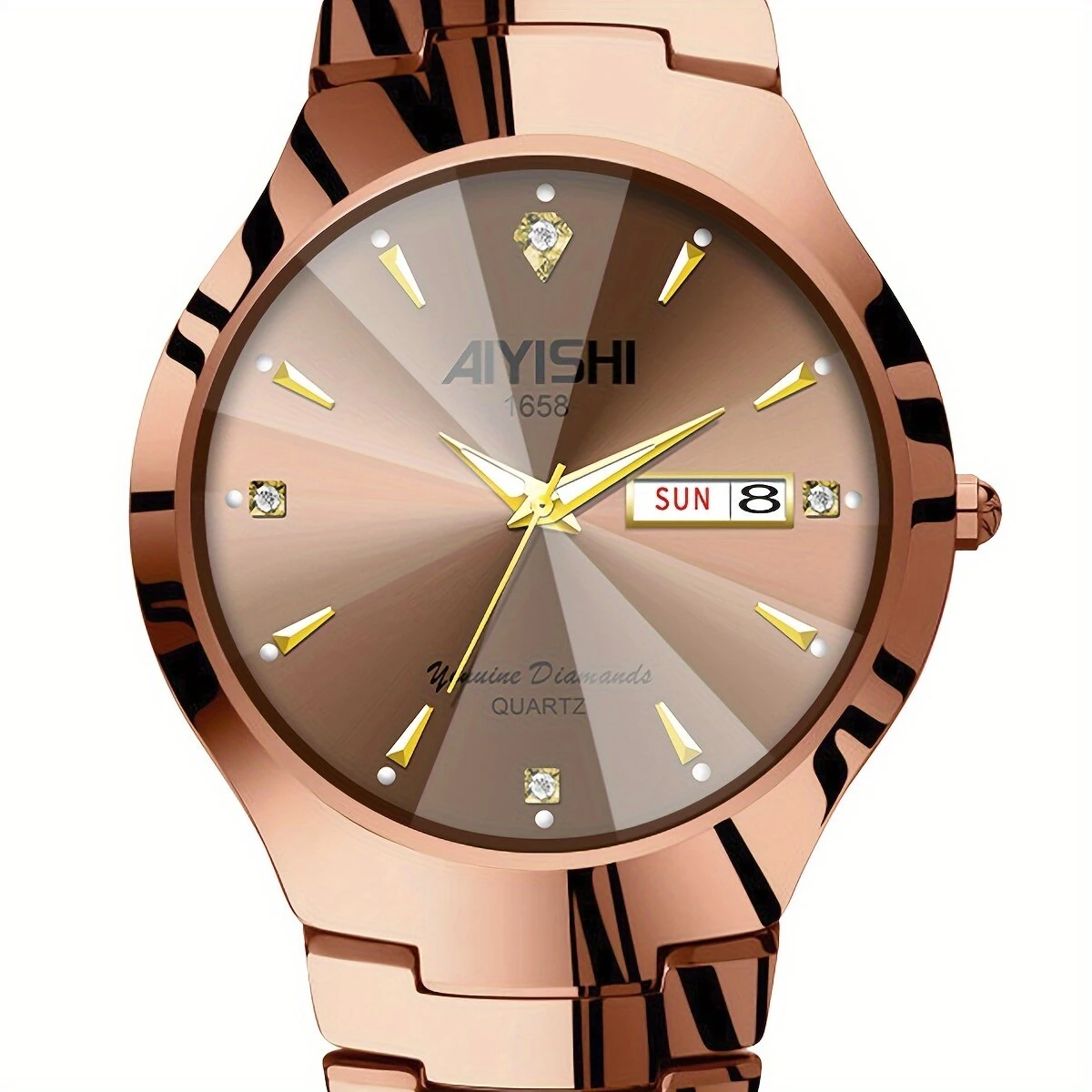 AIYISHI Men Business Watch Waterproof Automatic Quartz Watches Luminous Double Date Wristwatch — view 7