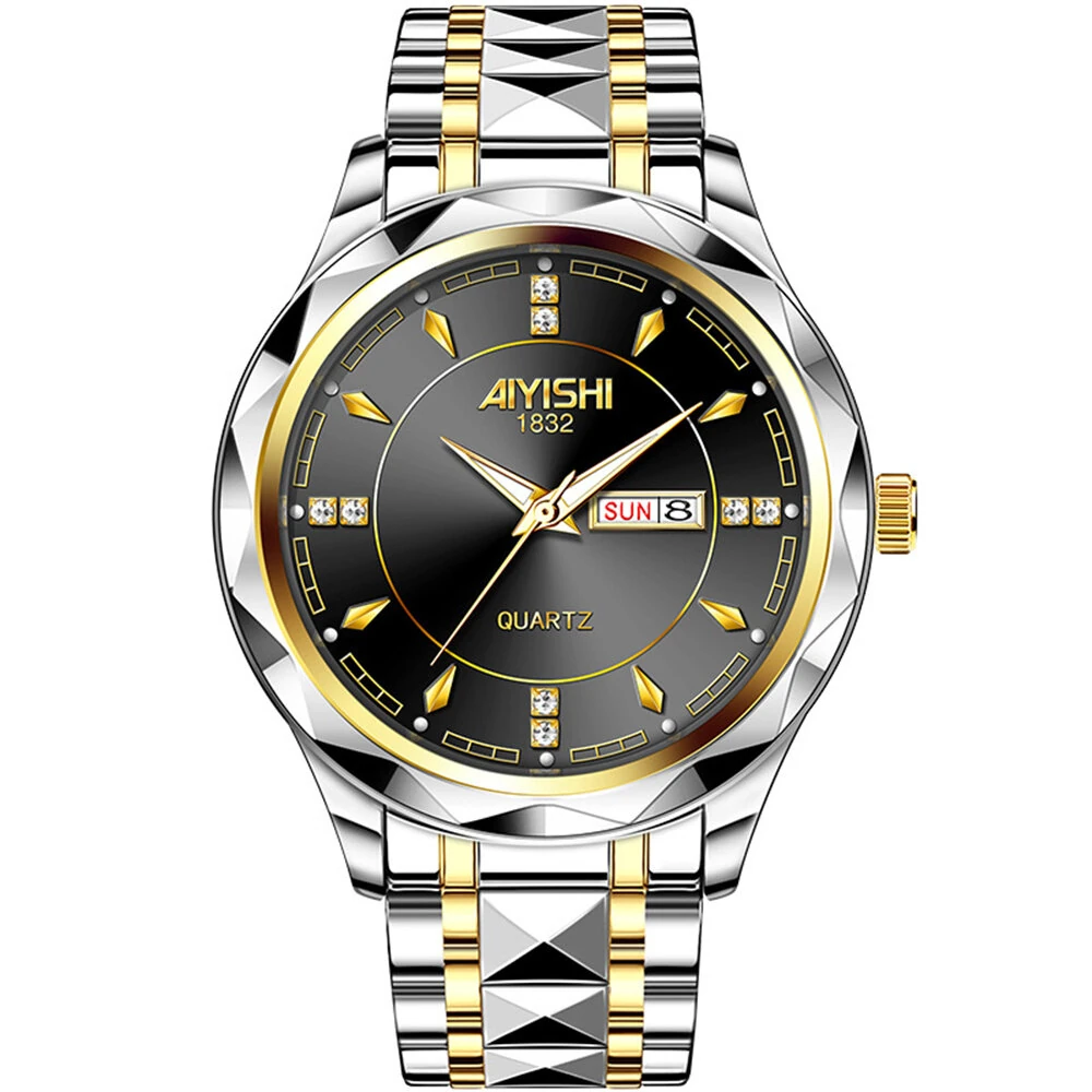 AIYISHI Men Watches Luxury Brand Luminous Waterproof Business Watch Stainless Steel Strap Quartz Watch — view 8