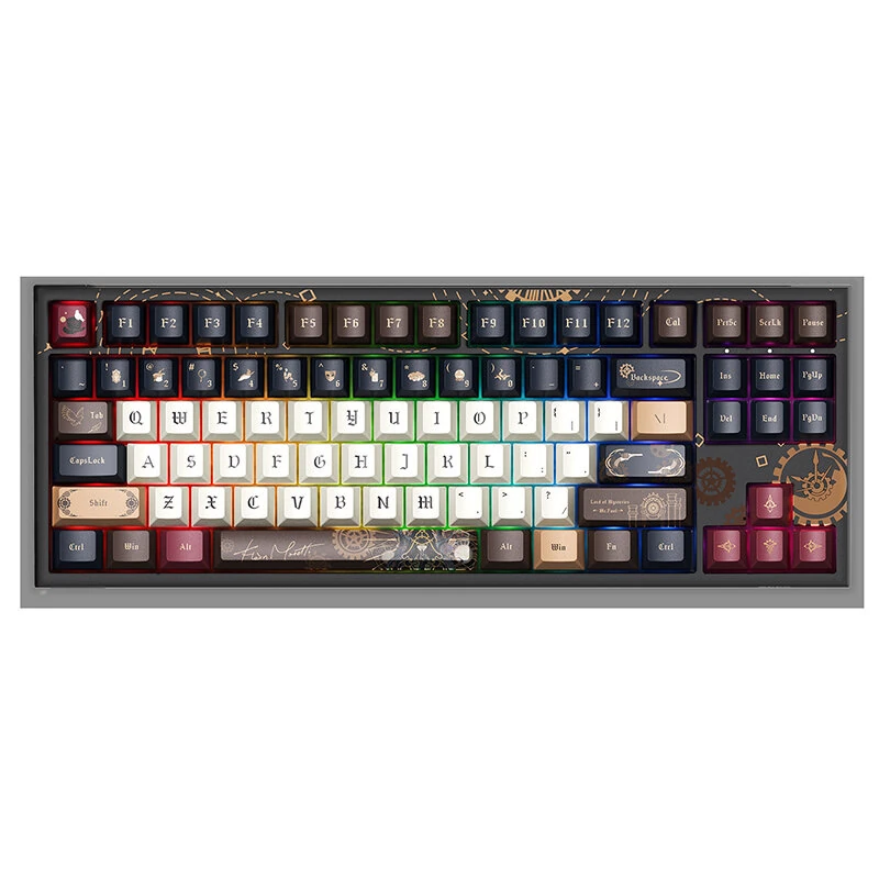 AKKO 5087V5 Lord of Mysteries Edition Keyboard 88-keys Tri-Mode Hot-Swappable Gasket Mount 8KHz Polling Rate 10000mAh Battery PBT Dye-Sub RGB Backlit Custom Mechanical Keyboard — AKKO