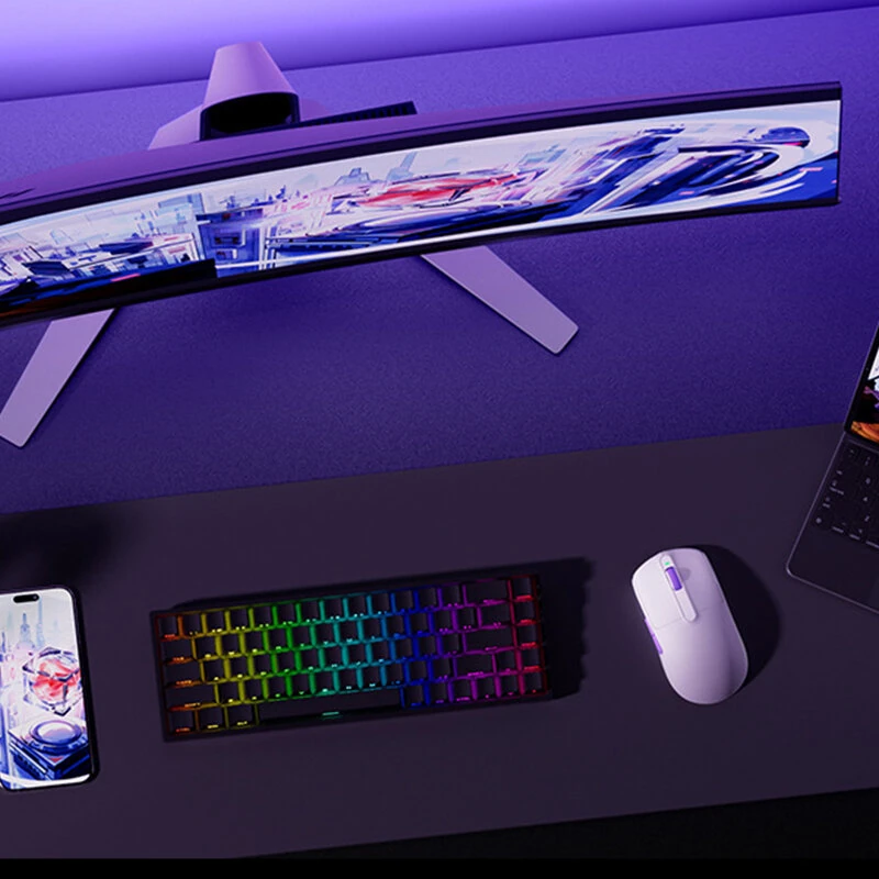 AKKO V9 Master Gaming Mouse Tri-mode PAW3955 Sensor Max 65000DPI Dual 8K Return Rate 39g Lightweight 86H Playback E-sports Gamer Mice — view 3