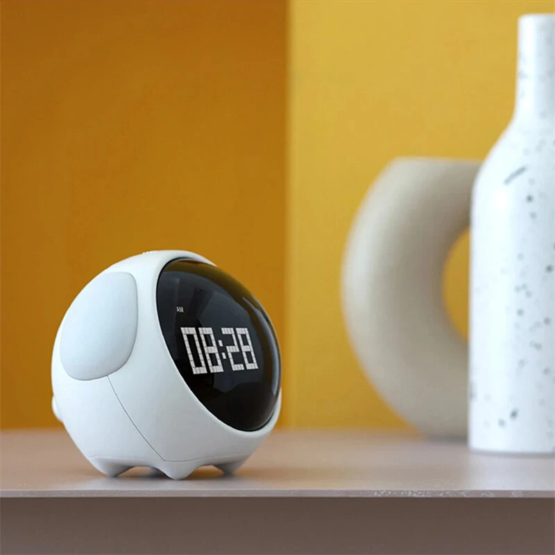 Alarm Clock with Cute Expression Voice-Activated Numpopularity Alarm Clocks Rechargeable LED Night Lights — view 4