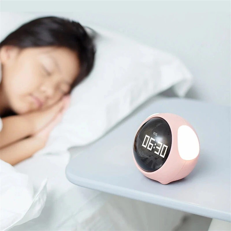 Alarm Clock with Cute Expression Voice-Activated Numpopularity Alarm Clocks Rechargeable LED Night Lights — view 8