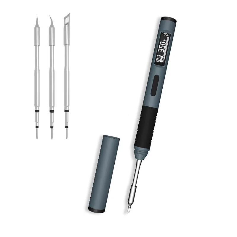 ALIENTEK T80 T80P Smart Soldering Iron Type-C Power Supply 18-100W Adjustable Fast Heat OLED Display Temperature Control 80-450°C Portable Electric Soldering Tool — view 2