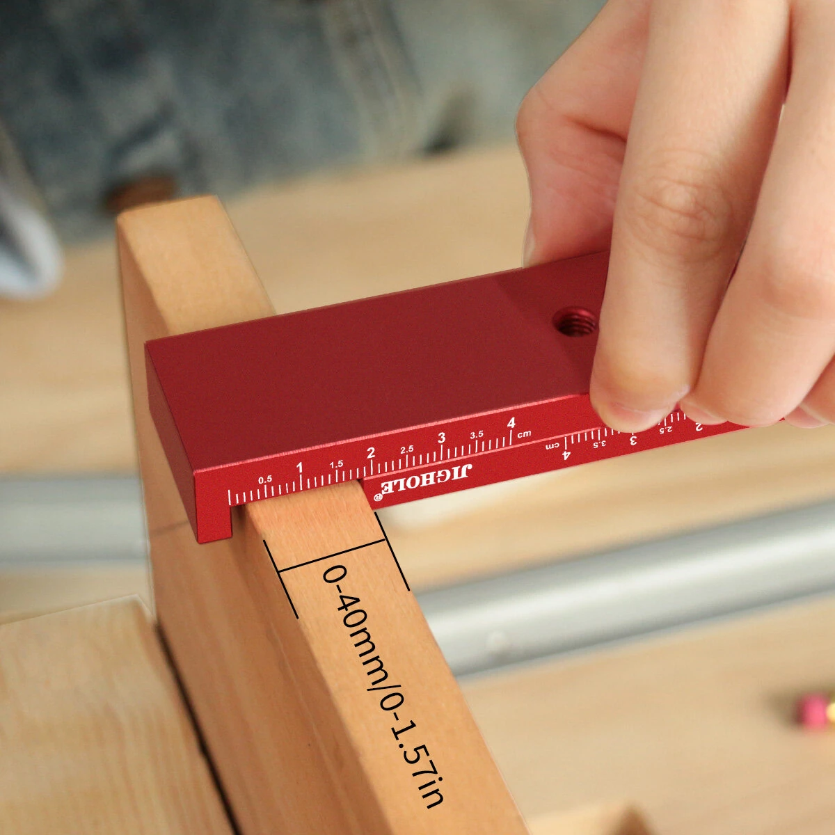Aluminum Alloy Depth Gauge 5-40mm Gaps Gauge Woodworking Saw Gap Measuring Tool for Cutting Slotting Precision Metal Construction — view 7