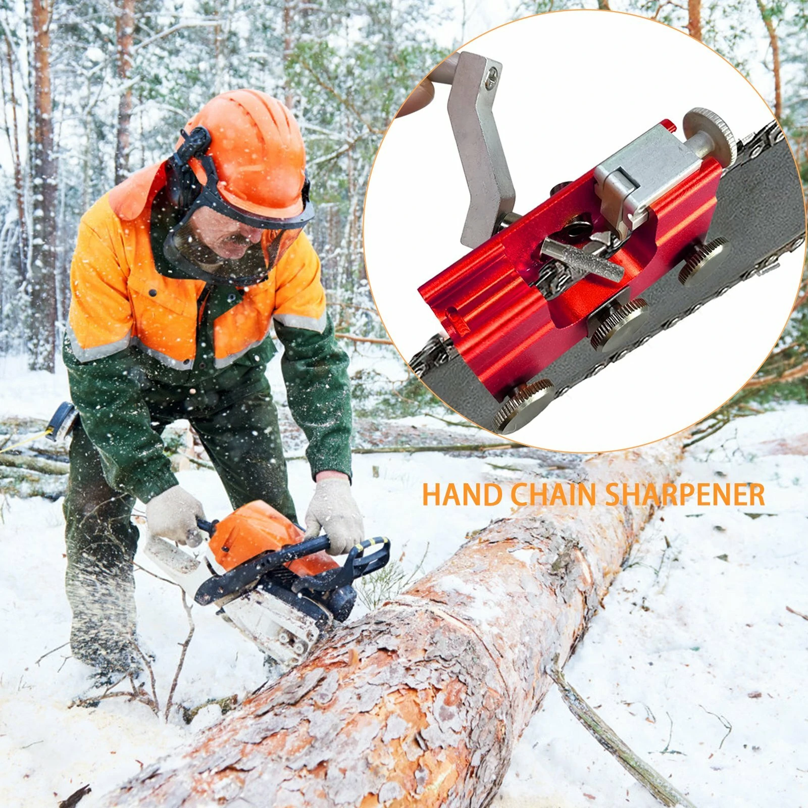 Aluminum Chainsaw Sharpener Portable Chain Saw Chain Saw Sharpener Sharpener with 2pcs Stone Grinders Drill Sharpener — view 4