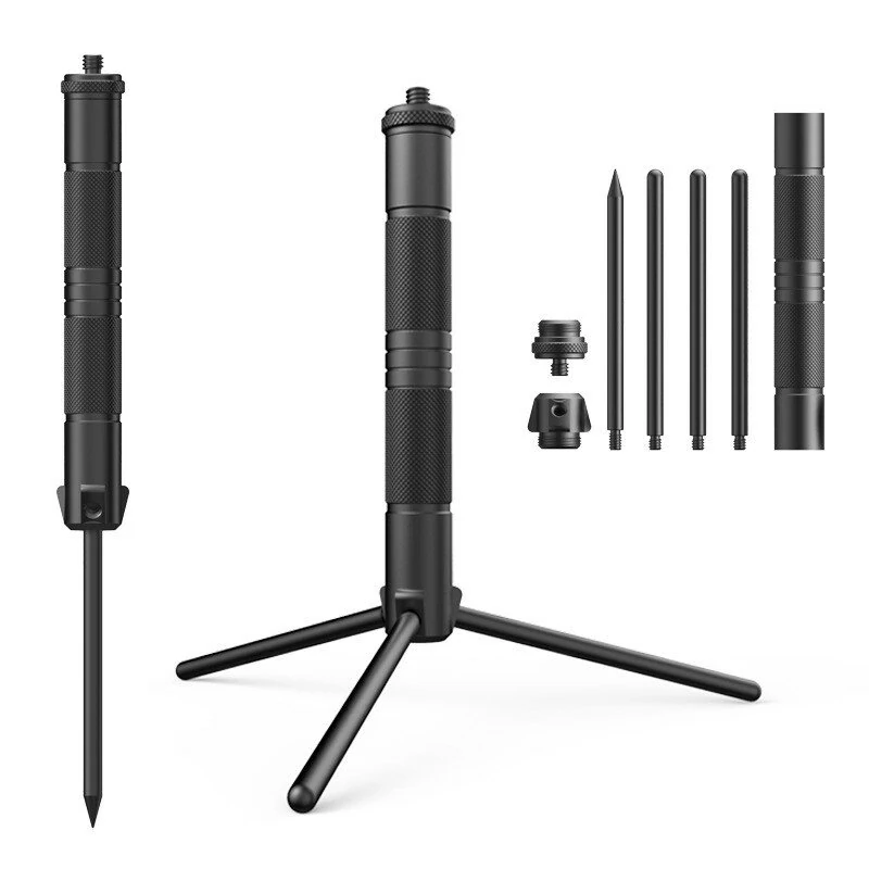Aluminum Lantern Stand Camping Lamp Pole Foldable Light Support Holder Lamp Bracket Camera Phone Tripod Stand For Picnic — Pricio