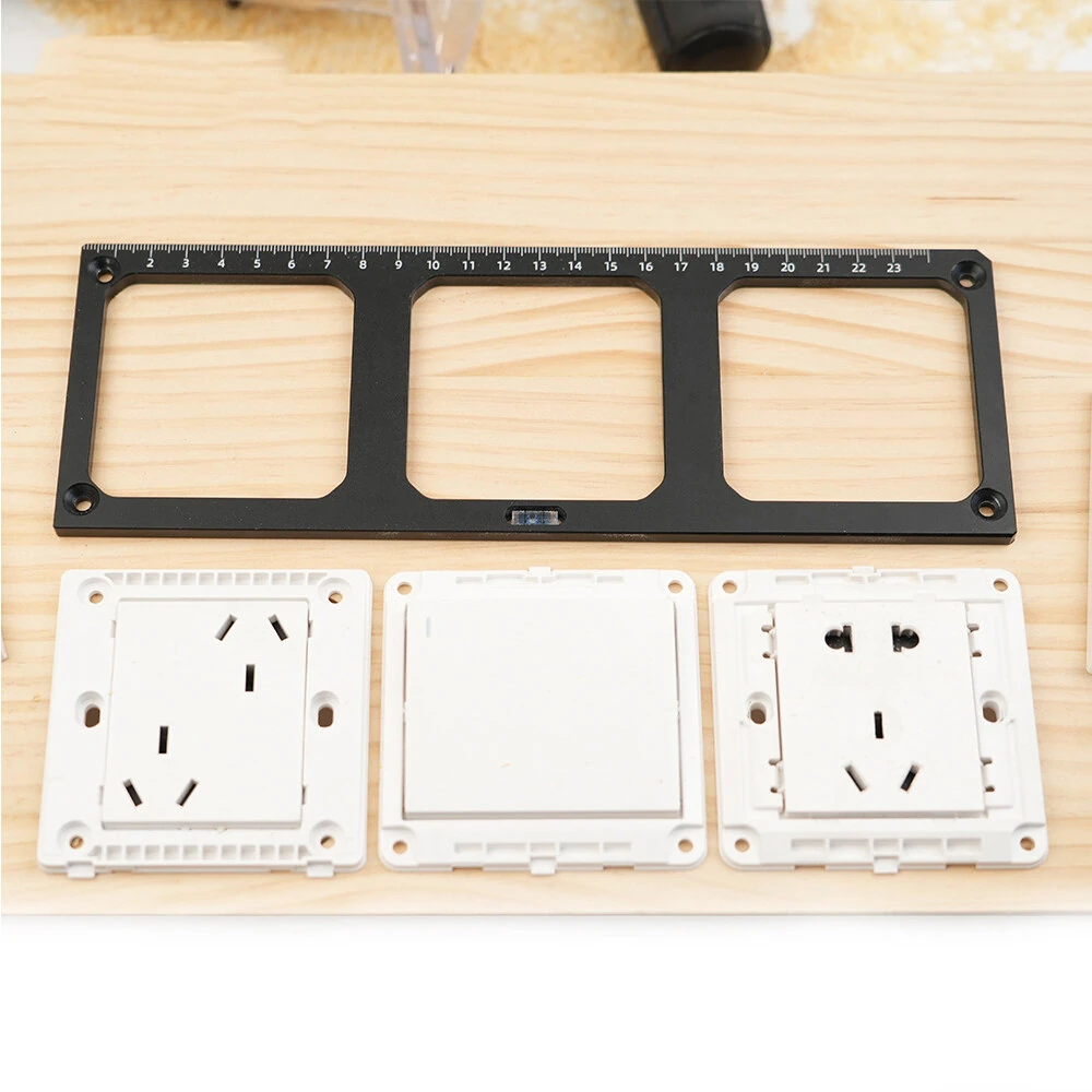 Aluminum Switch Socket Installation Template 86 Type Wall Outlet Mounting Guide for Woodworking No Electricity Needed Precision Router Template for Cabinet and Board Slotting — view 2